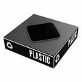 Safco Safco, Public Square Recycling Container Lid, Square Opening, 15.25 X 15.25 X 2, Black 2989BL